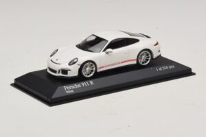 Porsche 911 991.1 R Fehér Piros Csíkokkal Minichamps 1:43 410066220 Fém