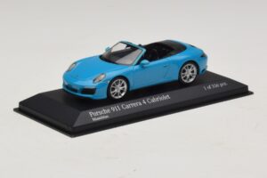 Porsche 911 991.2 Carrera 4 Kabrió Kék Minichamps 1:43 410067232 Fém – 2. kép a 5-ből