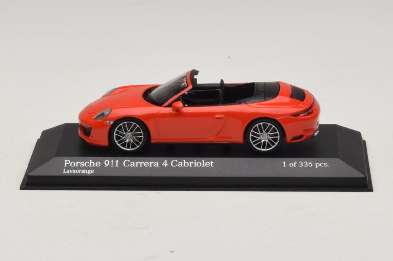 Porsche 911 991.2 Carrera 4 Kabrió Narancssárga Minichamps 1:43 410067231 Fém